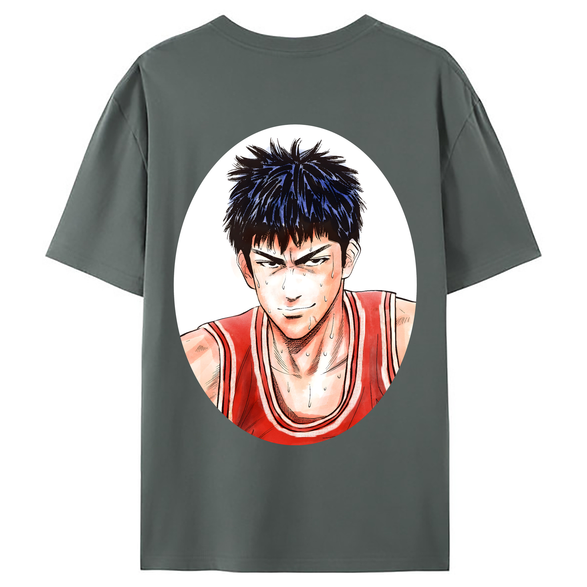 （画像用） SLAM DUNK／スラムダンク 綿100％ メンズ半袖Tシャツ（バックプリント） 通気性